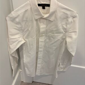 Nordstrom boys White Button Down Shirt Crisp Cotton Professional